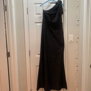 Lula Kate Black Long One Shoulder Dress